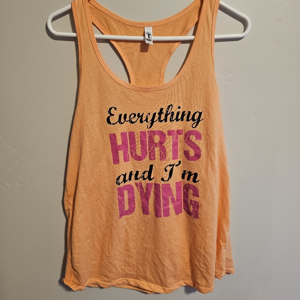 Orange and pink tank top.